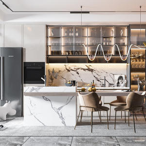 Gabinetes de Cocina Modernos de Madera Personalizados de Fábrica e Islas con Diseño Multifuncional Ecológico para Muebles de Cocina - Product Image 1