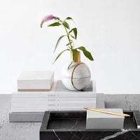 Benutzer definierte Luxus Rechteck Skulptur Design dekorative Catch all Platte für Küche Badezimmer Marmor schwarz Ablage fach
