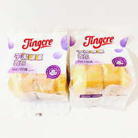 Vente en gros usine Jingcre Pain blanc doux et moelleux 100g*36pcs, à base de farine de blé, lait et raisins, type gâteau sandwich, faible en gras, certifié HALAL, sain