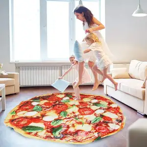 Funny Wrap Pizza Blanket 100% Polyester Flannel Blanket Burrito Taco Throw Round Blanket For Bed Sofa Picnic