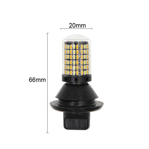 Luces de freno LED de doble color T20 3157 3014 168SMD 1157 decodificadas, intermitentes y luces traseras antiparpadeo. - Product Image 3
