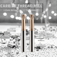 ZANHO Fraise à queue en carbure de tungstène à un ou trois dents, revêtement TiCN, 60HRC, tranchant de coupe aiguisé, pour fraisage de filetage, OEM ODM CNC