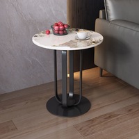 Meubles de salon au design minimaliste moderne, cadre en métal, tables basses rondes multifonctionnelles, petites tables d'appoint