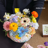 Vente en gros de paniers à main de style chinois bouquets de fleurs paniers de fleurs paniers-cadeaux boîtes d'emballage circulaires