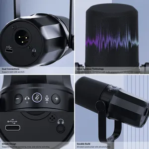 Uhhome ztt20 microfone profissional usb e xlr, com fio, áudio dinâmico e voz para gravação de voz