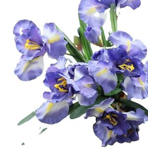 <span class=keywords><strong>S</strong></span>-1489 de haute qualité fleur d'iris artificielle fleurs en soie belle tige de fleur bleue pour la décoration de fête - Product Image 3