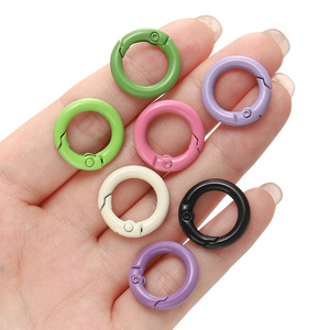 Colorful Zinc Alloy Spring Buckle Ring <b>Small</b> Painted Open Circle For Phone Chain <b>Bag</b> DIY Accessory - Product Image 1