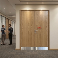 Porte en bois ignifugée de haute qualité au design moderne pour bureaux, portes coupe-feu en bois pour immeubles de bureaux, prix d'usine