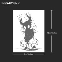 Autocollant de tatouage temporaire Dark Soul Ghost personnalisé, style encre ajourée Anime, à base de plantes, semi-permanent 15 jours, pour bras et jambes, vente en gros
