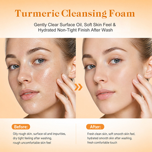 <span class=keywords><strong>Limpiador</strong></span> Facial de Extracto de Raíz de Cúrcuma de Marca Privada con Glutatión para Hidratación Profunda, Bloqueo de Humedad, Blanqueamiento e Iluminación - Product Image 2