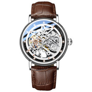 Luxury Vintage Wholesale Custom Logo Business Tourbillon Waterproof Luminous Genuine Leather Strap Automatic <b>Wristwatch</b> for <b>Man</b> - Product Image 6
