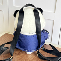 Sac de rangement promotionnel en peluche panda mignon avec fermeture éclair, doublure en polyester côtelé, unisexe, pour voyage et extérieur