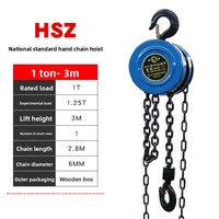 Palans à chaîne manuels HSZ 1 tonne 2 tonnes, rouge/bleu, à chaîne ronde, avec fonction inversée, bloc de levage à chaîne, triangle