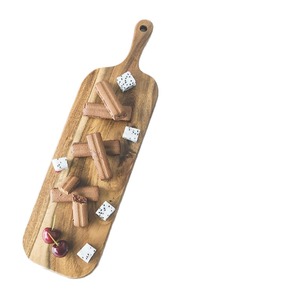 Tabla de cortar de madera de acacia de 38x19cm y 41x12cm con asa para uso en la cocina - Product Image 5