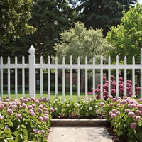 Panneaux de clôture en vinyle PVC blanc - Clôture à piquets d'extérieur pour cour, jardin et patio