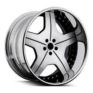 Classic Five Spoke Deep Dish Three Piece Forged Aluminium Alloy Rim With Wheel Center Cap Universal Fit Aftermarket Passenger - Product Image 1