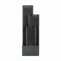 Fontaine d'eau moderne d'extérieur de 40 pouces, cascade sur pied avec courbes contemporaines, idéale pour véranda, bureau