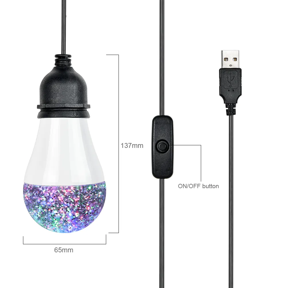 Tianhua Groothandel Usb Draagbare Straatverkopers Hanteerbare Usb Edison Gloeilamp Dc 5V Noodgeval 3W Plastic Led-Verlichting