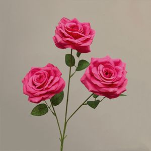 Vente en gros de roses blanches et rouges artificielles, arrangement de fleurs en soie pour mariage, décoration de vitrine pour la Saint-Valentin - Product Image 3