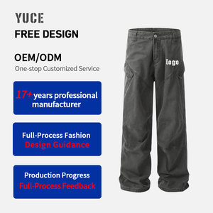 Biểu Tượng Tùy Chỉnh Đa-Túi Hàng Hóa Jeans Người Đàn Ông Đau Khổ Workwear Bẩn Rửa Jeans Người Đàn Ông Baggy Quá Khổ Hip Hop Thời Trang Dạo Phố Jeans Quần - Product Image 5