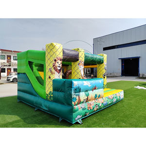 Château gonflable combiné toboggan et aire de jeux pour animaux de la ferme, château gonflable extérieur avec toboggan pour fête d'anniversaire d'enfants - Product Image 4