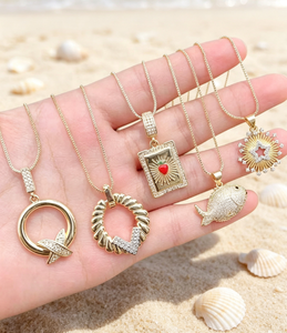 Collares de circonita estilo océano con dije de circonita para regalo de mujer - Product Image 1