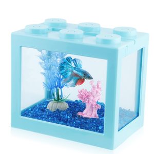 Kleine Betta <span class=keywords><strong>Aquarium</strong></span>, Stapelbare Mini <span class=keywords><strong>Aquarium</strong></span> <span class=keywords><strong>Aquarium</strong></span> Tank Kit, Rechthoekige Kubus <span class=keywords><strong>Aquarium</strong></span> Met <span class=keywords><strong>Aquarium</strong></span> Decoratie, - Product Image 4