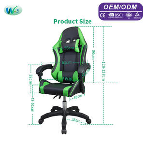 एर्गोनोमिक आरामदायक स्विवेल, विस्तारित गेमिंग कुर्सी समायोज्य ऊंचाई घर कार्यालय सिंथेटिक चमड़े के कपड़े ws8157 - Product Image 2