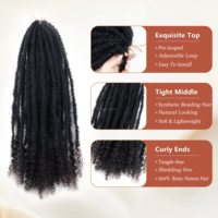 Nouvelles Tresses Bohèmes Pré-bouclées 100% Faites à la Main, Pas Chères, avec Boucles en Cheveux Humains pour Femmes Africaines
