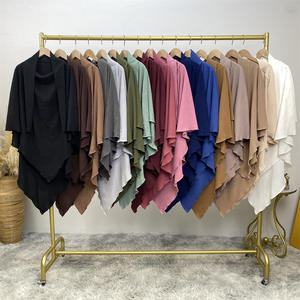 ฮิญาบแบบใหม่ล่าสุดสำหรับสตรีมุสลิม ผ้าคลุมศีรษะแบบผูกด้านหลัง ผ้าคลุมยาวสำหรับละหมาด ผ้าคลุมสองชั้น ผ้าเครปแบบแจ๊ส คิมา - Product Image 6