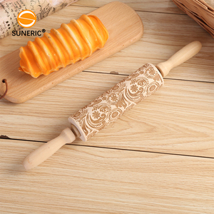 Rouleau à pâtisserie en bois motif <span class=keywords><strong>pain</strong></span> <span class=keywords><strong>d</strong></span>'épice outil de cuisson Noël en bois gaufré pour pâtisserie Fondant Cookie Biscuit - Product Image 3