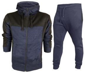 Pleine manches longues fermeture bleu couleur hommes survêtement - Product Image 2