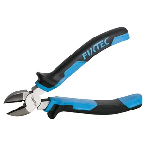 Outils de pinces à revêtement noir et poli FIXTEC 6 "7" outils à main de pince coupante diagonale robuste