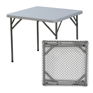 Tavolo pieghevole moderno 3ft quadrato 85x85x74mm per giardino esterno ristorante duro di plastica bianca per risparmio di spazio Bar altezza - Product Image 1