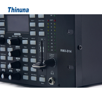 Thinuna RMX-D14 Console de mixage numérique 14 canaux en rack avec faders de 100 mm, interface d'enregistrement multipiste Dante/USB pour système AV