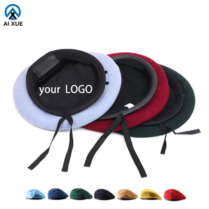 Boina Negra Más Vendida, Estilo Francés, Boina de Lana Transpirable para Hombre, Ajustable, para Exteriores, para Entrenamiento - Product Image 1