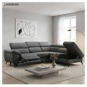 Modern Lüks Hakiki Deri Yatarlı Koltuk 3 Kişilik L Şeklinde Köşe Koltuk Oturma Odası Otel Elektrikli Yatarlı Depolama Alanlı - Product Image 1
