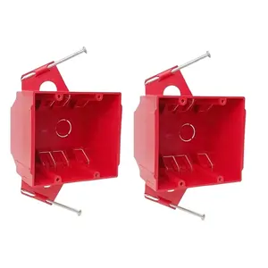 Muestra gratis PVC Rojo 2 bandas nueva caja de trabajo clavo-en caja de conexiones de interruptor eléctrico