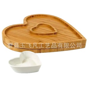 Bandeja de queso de madera en forma de corazón Yu Feifan de doble capa con juego de cubiertos para servir aperitivos y delicatessen en fiestas - Product Image 5