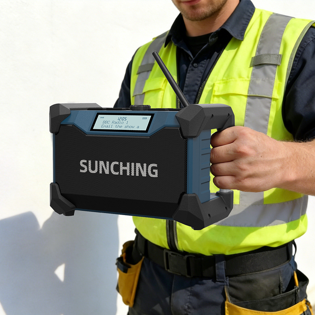 Durable Rugged Worksite Radio Construction Jobsite Radio with 18V Lithium Ion Batteries