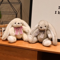 Peluche Lapin à Oreilles Tombantes Personnalisée OEM, Plusieurs Styles au Choix, Jouet en Peluche Doux avec Nœud/Pull/Écharpe