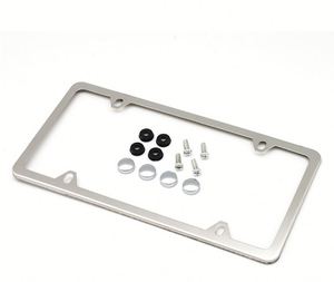 Marco Personalizado para Matrícula con Cuatro Orificios Metálicos Cromados y Tornillos, Cubierta Premium para Placa de Matrícula - Product Image 1