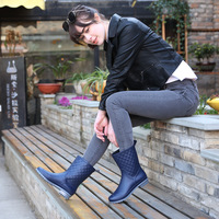 Bottes de pluie d'hiver tendance pour femmes, mi-mollet, transparentes, imperméables, légères, antidérapantes, confortables, pour le jardin, hauteur mi-mollet