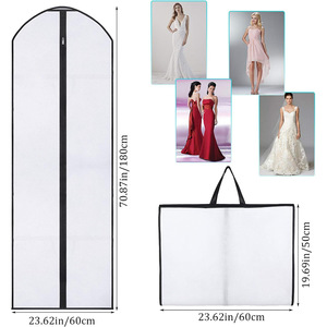 Housse de rangement pour vêtements 60x183cm avec doublure en maille blanche et bordure noire pour robe - Product Image 3