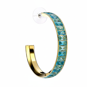ELBA Boucles d'oreilles plaquées or 30 mm pour femmes Cristaux Hypoallergéniques - Product Image 2