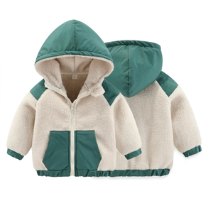 Veste unisexe pour enfant très demandée, doublure en polaire, fermeture éclair, capuche amovible, respirante, écologique, séchage rapide, hiver - Product Image 1