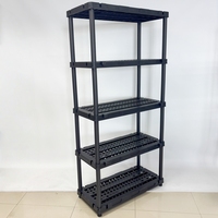 Hangar à 4 étages Étagères empilables Étagères noires pour sous-sol Étagère de rangement Étagère en plastique de qualité supérieure OEM Étagère d'entrepôt en plastique