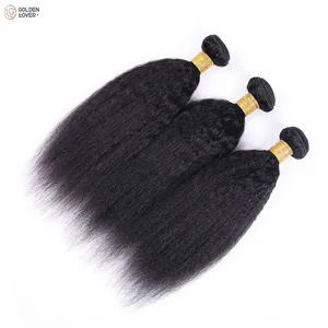 Penjualan Terbaik Dunia Rambut Manusia Perawan Lurus Keriting Alanna Mongolia Rambut Manusia Keriting Lurus Bundel Jalinan 10 "-40" Dalam Stok