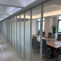 Cloison insonorisée de 108 mm d'épaisseur pour bureaux et centres commerciaux, cadre en aluminium, cloison en verre simple intégrée