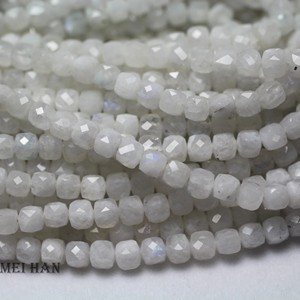 Cuentas Sueltas de <span class=keywords><strong>Piedra</strong></span> Lunar Natural de 4mm, Facetadas en Forma de Cubo, para Diseño de Joyería, Manualidades o Regalos - Product Image 4